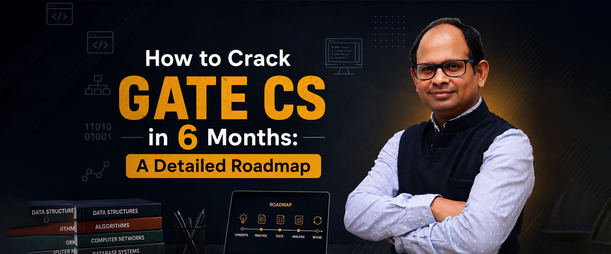 Six-month GATE Computer Science preparation roadmap with subject milestones