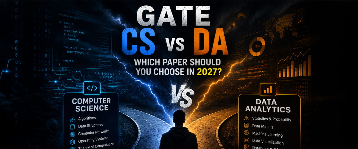 Side by side comparison of GATE Computer Science and GATE Data Science papers