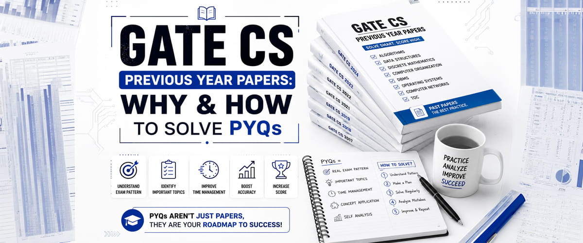 Stacked GATE Computer Science previous year question papers from past decade