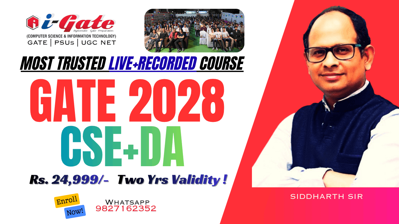 GATE CSE and DA 2028 (2 Years Validity - Live + Recorded)